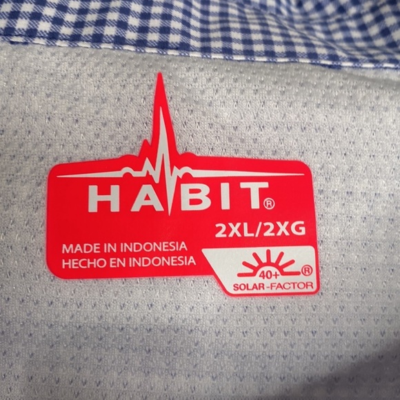 Habit Women's Blue & White Check Print Button-Down Shirt Cap Sleeves size 2XL - Picture 8 of 10